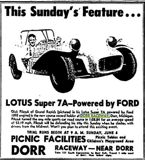 Dorr Raceway - June 4 1965 Lotus Super 7A